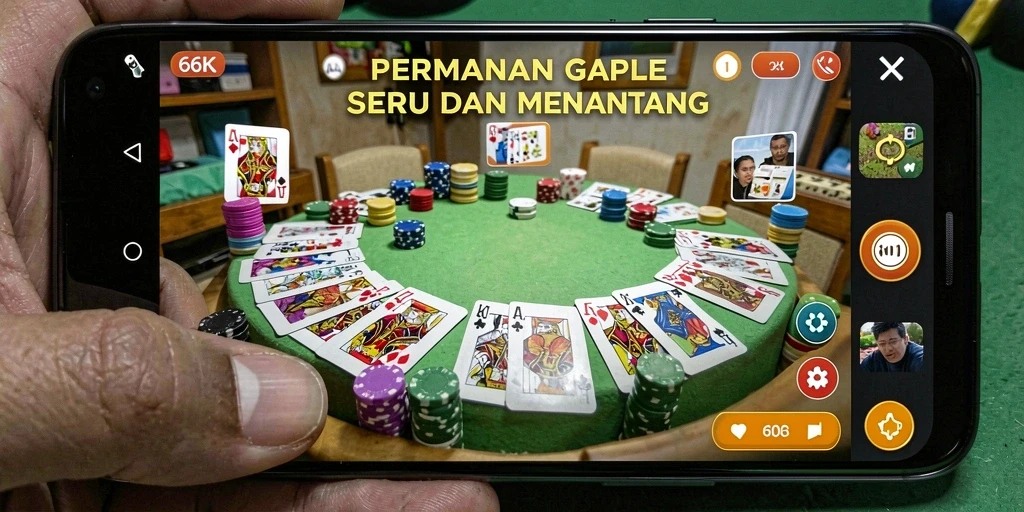 Gambar gameplay seru dari permainan Gaple di 66K.
