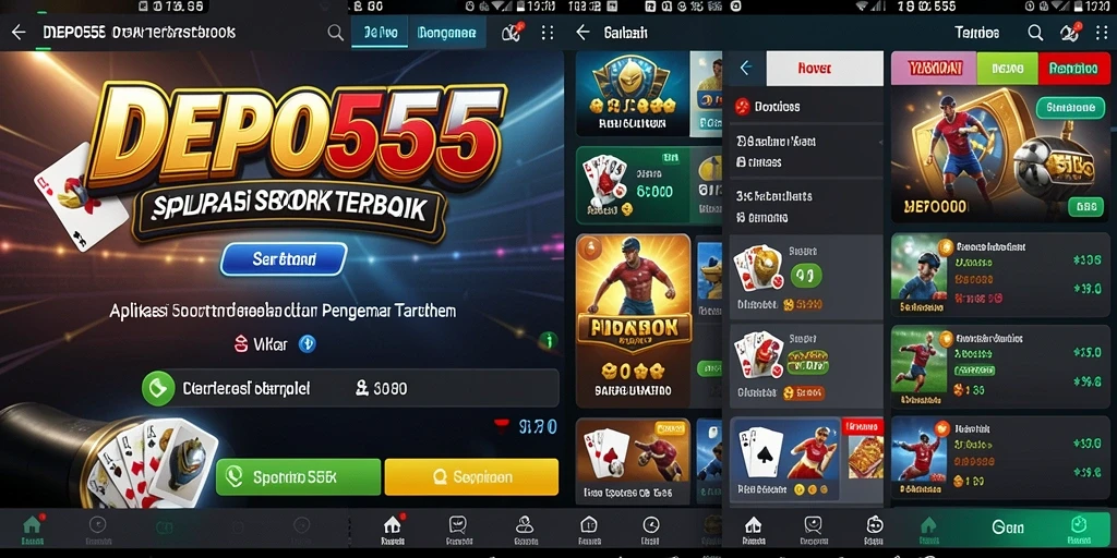Screenshot utama DEPO555 menampilkan gameplay Sportsbook yang interaktif.
