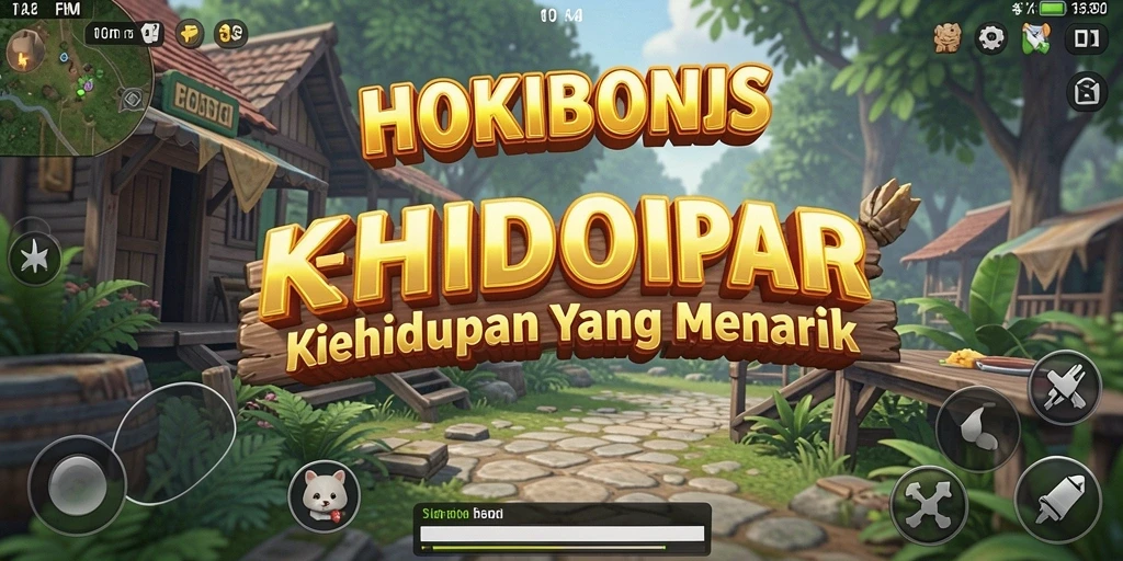 Screenshot gameplay HOKIBONUS yang menampilkan interaksi sosial dan kustomisasi karakter.