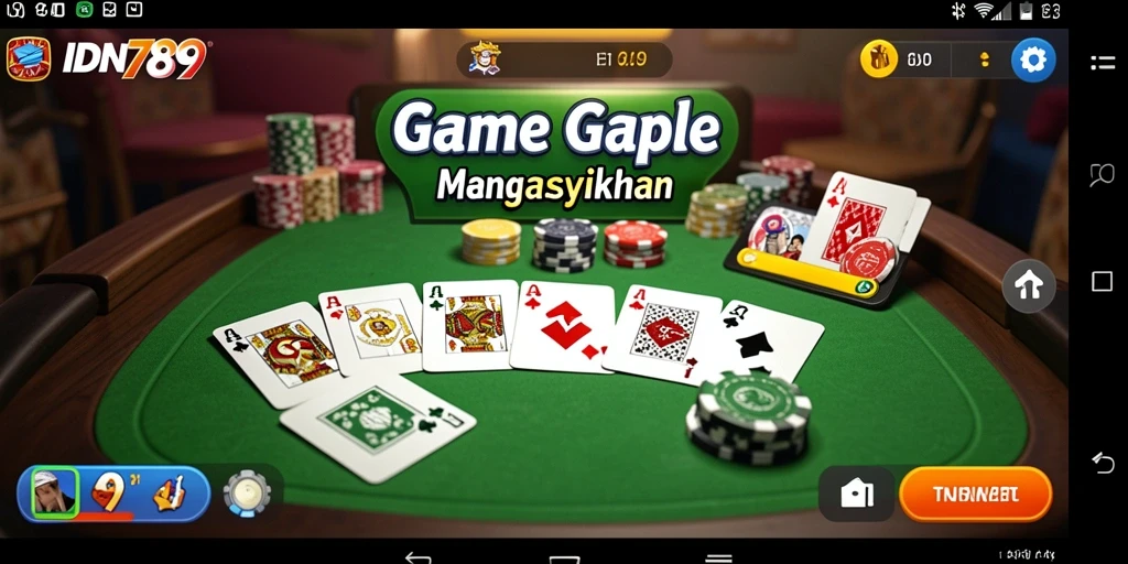 Screenshot gameplay IDN789 yang menunjukkan serunya permainan Gaple.
