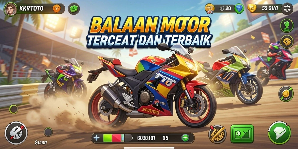 Gameplay balapan motor yang seru dan mendebarkan di KPKTOTO.