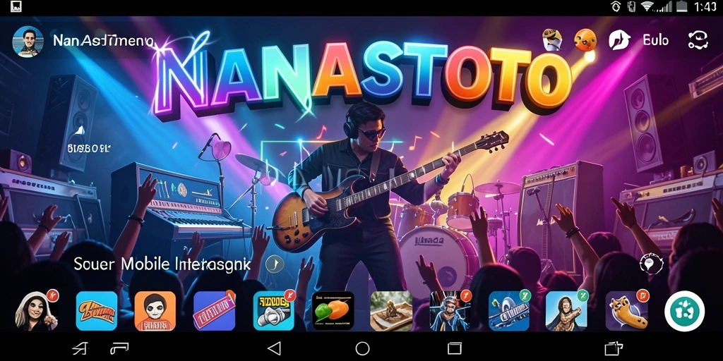 Tampilan gameplay <strong>NANASTOTO</strong> yang ceria dan interaktif saat bermain musik.