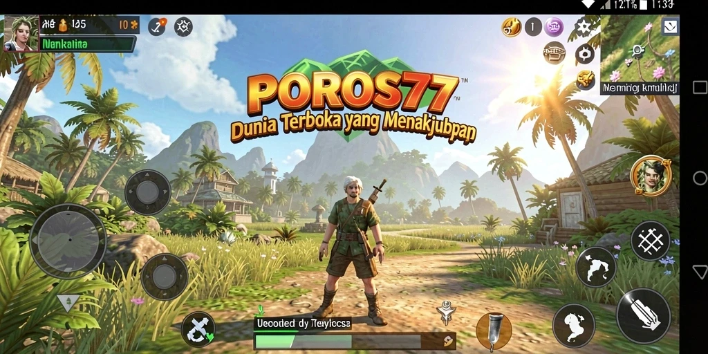 Tampilan gameplay <strong>POROS77</strong> yang memukau di dunia terbuka.