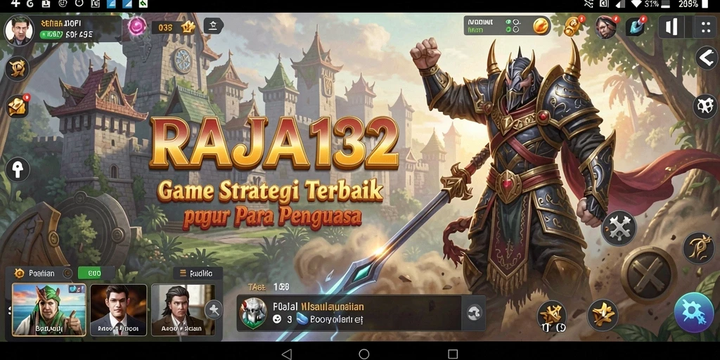 Tampilan gameplay RAJA132 dengan strategi dan pertempuran yang mendebarkan.