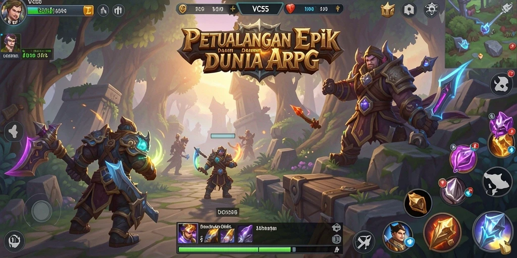 Tangkapan layar menunjukkan gameplay ARPG yang menegangkan di VC55.