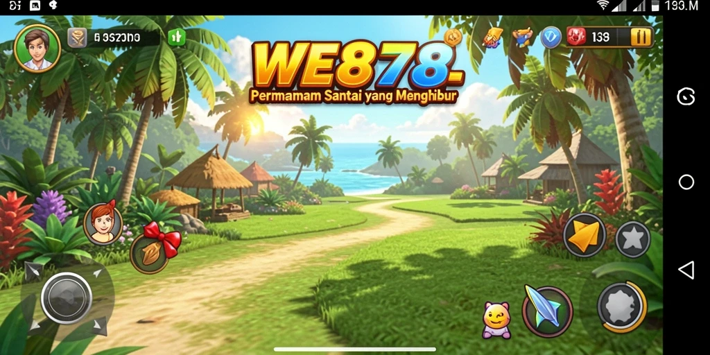 Tampilan gameplay menyenangkan dari WE878 yang penuh warna.